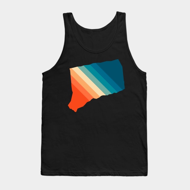 Connecticut State Retro Map Tank Top by n23tees